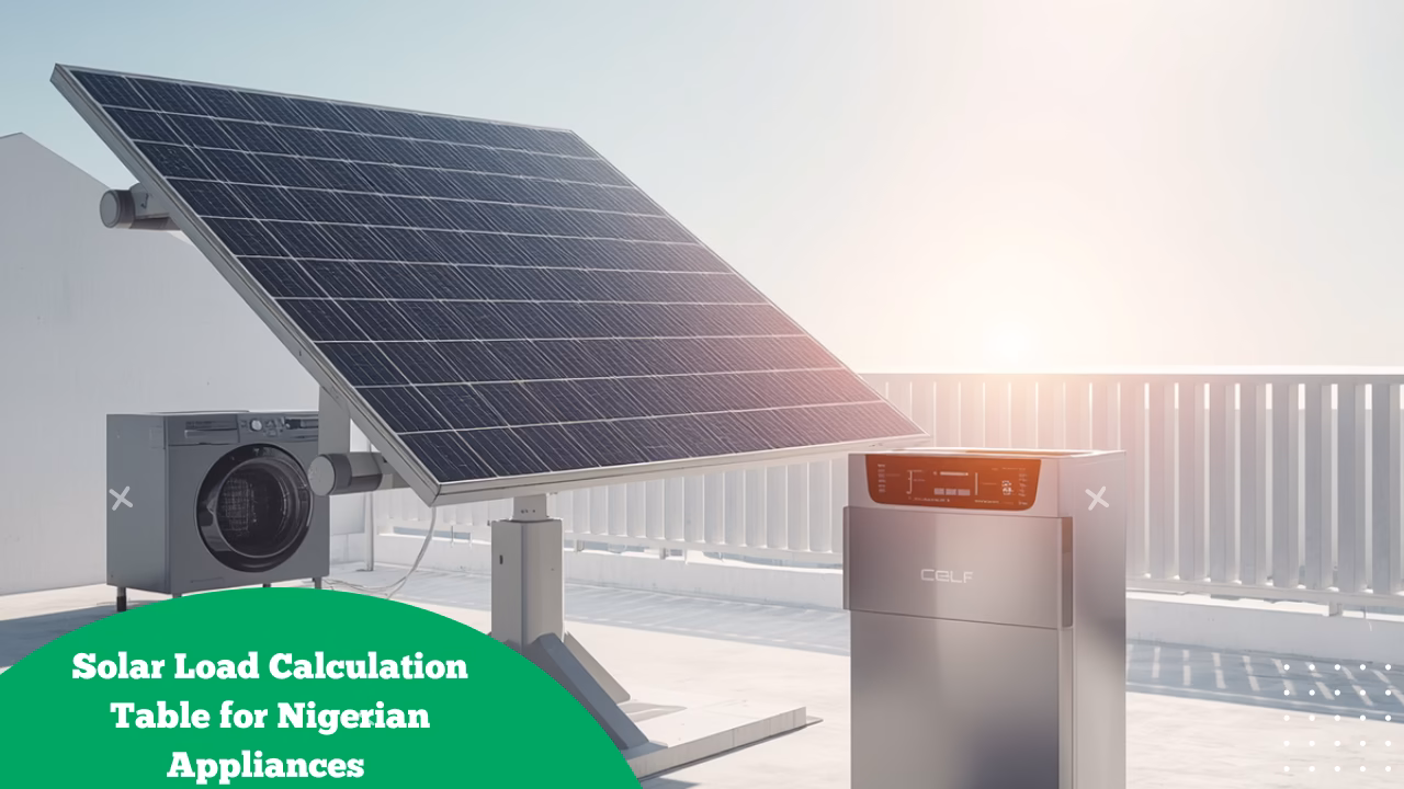 Solar Load Calculation Table for Nigerian Appliances